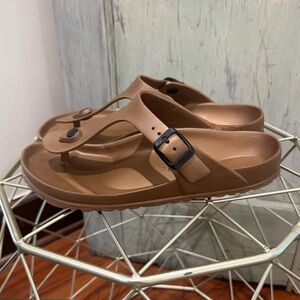Birkenstock Women Gizeh Essentials EVA Gold Flip Flop Thong Sandals Size 8